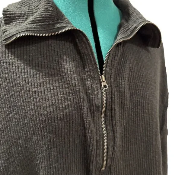 Free People We The Free Walk Away Half Zip Tunic Pullover - Size Medium, Black - Picture 5 of 8